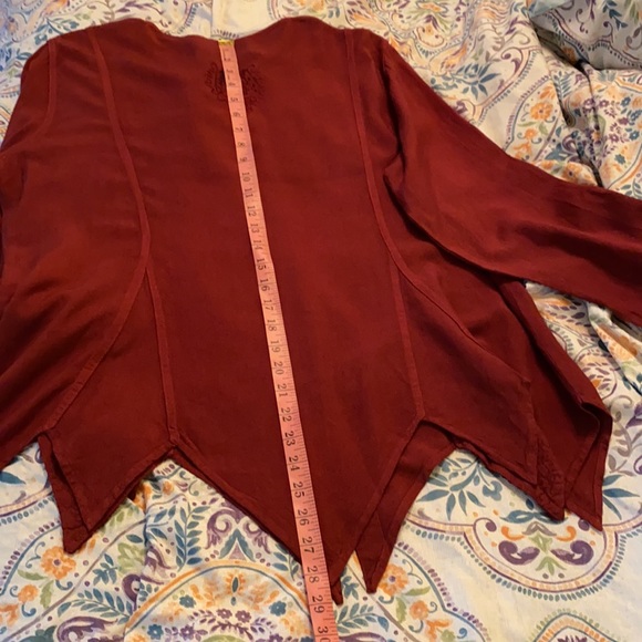 Vintage • Maroon Embroidered Peasant Top - Picture 10 of 12
